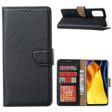 Xiaomi Redmi Note 10 5G Hoesje / Poco M3 Pro 5G Hoesje Zwart bookcase met Pasjeshouder - Hoesje Mi Poco M3 Pro 5G case Portemonnee cover