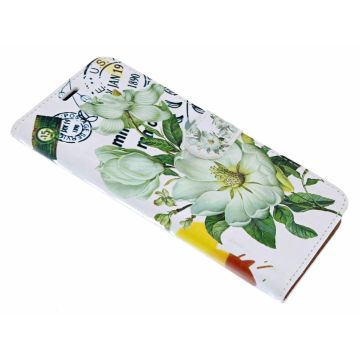 iPhone Xs Max 3D Bloemen Design Book Hoesje Met Pasjesruimte & Magneet flapje