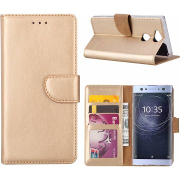 Sony Xperia XA2 Portmeonnee cover hoesje / boektype case Champagne Goud