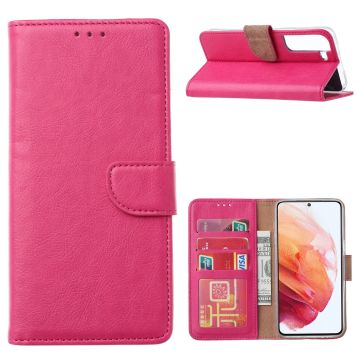 Samsung S22 Hoesje BookCase Pink - Samsung Galaxy s22 hoesje wallet case - Hoesje Samsung S22 bookcase - Galaxy S22 portemonnee hoesje book case cover
