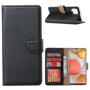 Samsung Galaxy A12 hoesje - Samsung A12 bookcase met Pasjeshouder - Zwart