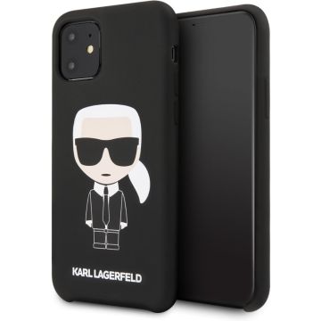 Apple iPhone 11 Karl Lagerfeld Zwart Backcover hoesje KLHCN61SLFKBK - TPU - Silicone