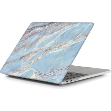 Macbook Pro case - Macbook pro hoes / Macbook Pro hard hoes 13 inch 2020 / 2019 / 2018 / 2017 / 2016 / A2289/A2251 / A1706A / 1708 - Laptop Cover Ntech - Marmer Blauw