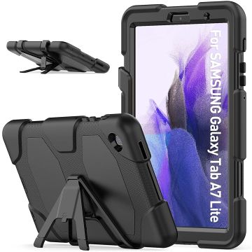 Extreme protectie Army Backcover hoes voor Samsung Tab A7 Lite Hoes Schokbestendige Stevige Hoes case T220 - Zwart