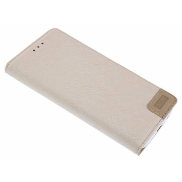 Smart Luxe Beige TPU / PU Leder Flip Cover met Magneetsluiting voor Samsung Galaxy J6 Plus