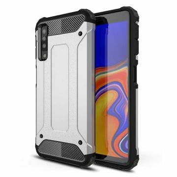 Ntech Samsung Galaxy A7 2018 Hybrid Armor Hoesje - Zilver