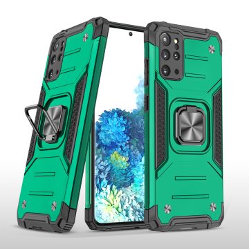 Samsung S20 Plus Hoesje - Heavy Duty Armor hoesje Groen - Galaxy S20 Plus silicone TPU hybride hoesje Kickstand ringhouder met Magnetisch Auto Mount
