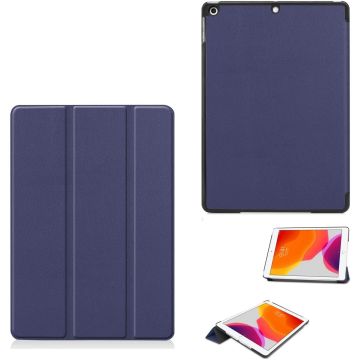 Hoes geschikt voor iPad 2021 / 2020 / 2019 (9e/8e/7e Generatie / 10.2 inch) Trifold Bookcase Donker Blauw – Hoes geschikt voor iPad 2020 hoes 10.2 hard case - Ntech
