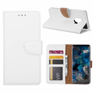 Ntech Samsung Galaxy S9 Portemonnee / Booktype TPU Lederen Hoesje Wit