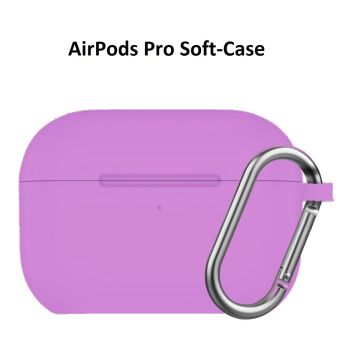 Apple AirPods Pro Soft Silicone Hoesje Met sleutelhanger - Paars