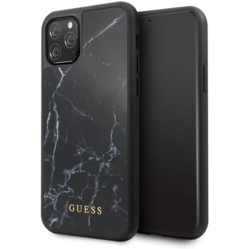 Apple iPhone 11 Pro Max Zwart Guess Backcover hoesje Marble Collection - Hard - GUHCN65HYMABK