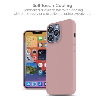 Hoesje Geschikt voor iPhone 13 – Liquid siliconen backcover – Licht Roze