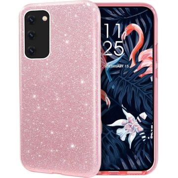 oTronica Backcover glitter hoesje voor Samsung Galaxy A13 5G / A04s Hoesje - Roze