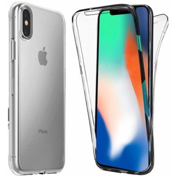 iPhone X / Xs Dual TPU Case hoesje 360° Cover 2 in 1 Case ( Voor en Achter) Transparant