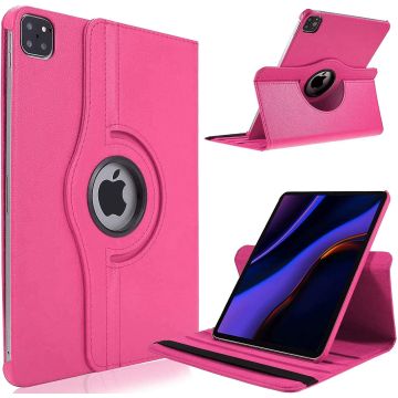 Hoes geschikt voor iPad pro 2020 / 2021 bookcase Draaibare Pink - Hoes geschikt voor iPad pro hoes 2021 / 2020 - Hoes geschikt voor iPad pro 11 2021 case Cover- Hoes geschikt voor iPad pro 2020 hoes