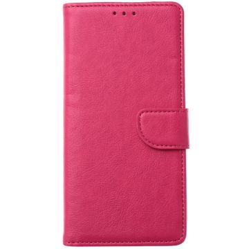 Hoesje Geschikt voor iPhone 15 Plus hoesje bookcase met 2x screenprotector – Roze
