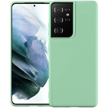 Samsung S21 Ultra hoesje - S21 Ultra hoesje Licht Groen - Samsung Galaxy S21 Ultra hoesje Nano Liquid siliconen Backcover- hoesje Samsung S21 Ultra