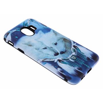 Samsung Galaxy J4 Dromenvanger Wolven Design 3D Dual Layer Back Cover