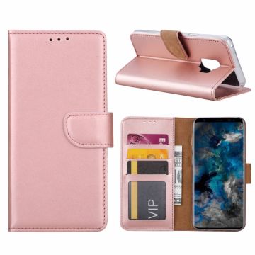 Samsung Galaxy S9 Booktype / Portemonnee TPU Lederen Hoesje Rose Goud