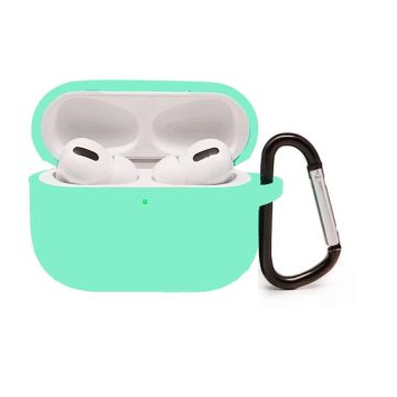 Apple AirPods Pro Soft Silicone Hoesje Met sleutelhanger - Mint Groen