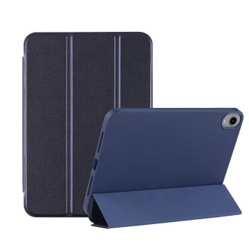Hoes geschikt voor iPad Mini 6 hoes Donker Blauw - Hoes geschikt voor iPad Mini 2021 hoes - Hoes geschikt voor iPad Mini 6 case cover - Hoes geschikt voor iPad Mini 6 bookcase - Hoes geschikt voor iPad Mini 6 hoesje soft Silicone smart cover