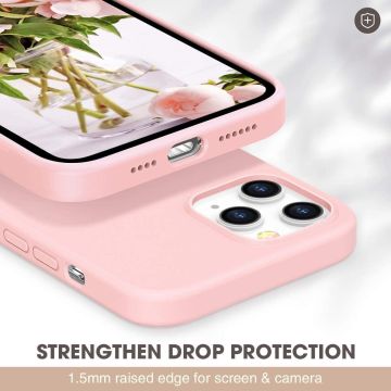 Hoesje Geschikt voor iPhone 13 Pro Max Soft Nano siliconen Gel Zwart Hoesje Met 2X Glazen screenprotector