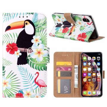 iPhone Xs Max Toekan Design Boek hoesje met pasjesruimte