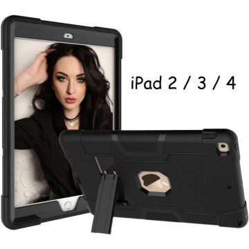Apple iPad 2 / 3 / 4 hoesje met Kickstand Armor hoes - Zwart