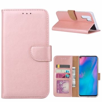 Ntech Hoesje voor Huawei P30 Pro portemonnee hoesje / met opbergvakjes Rose Goud
