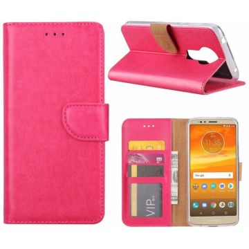 Motorola Moto E5 Plus Hoesje portemonnee case / geschikt voor 3 pasjes Pink