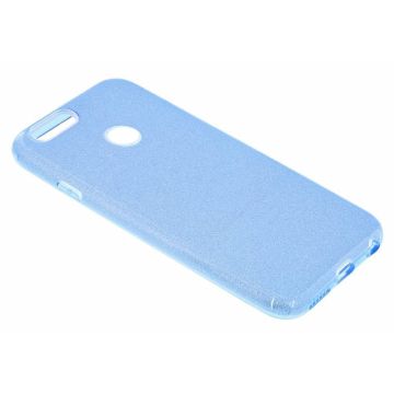 Huawei P Smart Blauw Glitter TPU Back Cover Hoesje