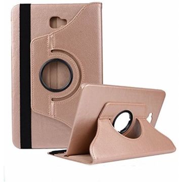 Galaxy Tab A 10.1 2016 inch SM T580 / T585 Tablet hoesje met 360ﾰ draaistand Champagne Goud