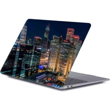 Macbook Pro case - Macbook pro hoes / Macbook Pro hard hoes 13 inch 2020 / 2019 / 2018 / 2017 / 2016 / A2289/A2251 / A1706A / 1708 - Laptop Cover Ntech - Moderne Gebouwen Stad Nacht 33